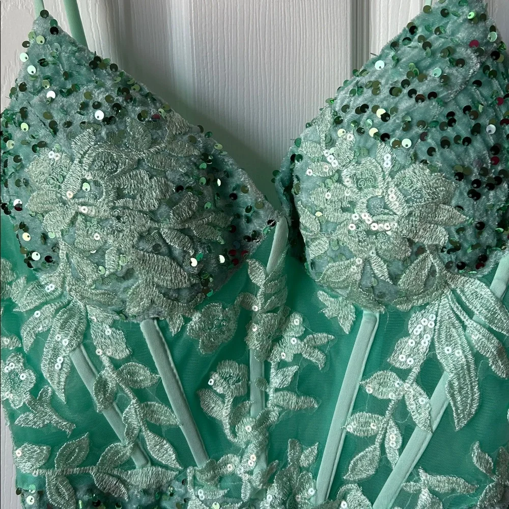 Stunning embroidered sequin stunner mini dress - Picture 4 of 9